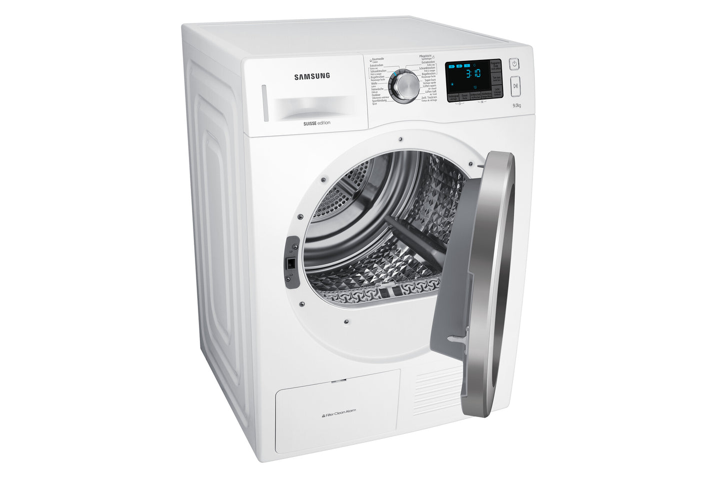 Samsung DV90F5E6HGW wasdroger Vrijstaand Voorlader 9 kg Chroom, Wit