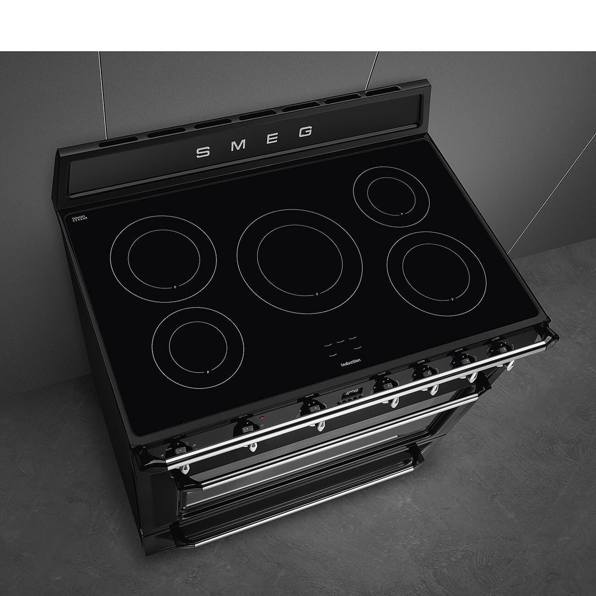 Smeg TR90IBL9 fornuis Vrijstaand fornuis Electrisch Inductiekookplaat zones Zwart