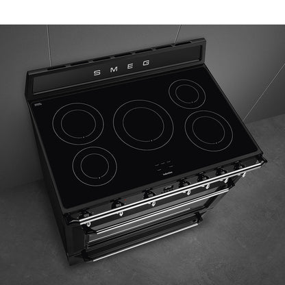 Smeg TR90IBL9 fornuis Vrijstaand fornuis Electrisch Inductiekookplaat zones Zwart