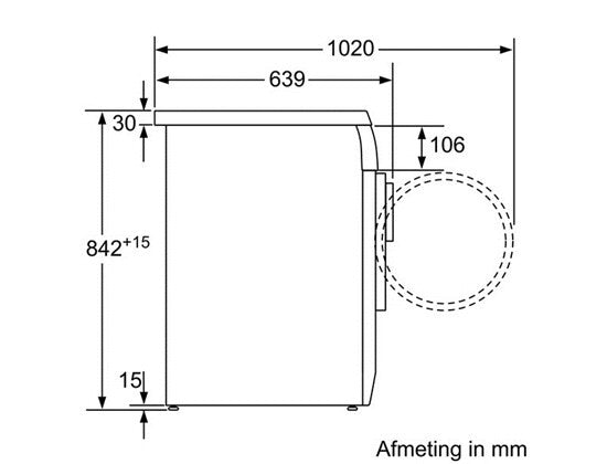 Bosch Maxx WTE84104NL wasdroger Vrijstaand Voorlader 7 kg Wit