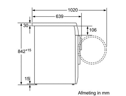 Bosch Maxx WTE84104NL wasdroger Vrijstaand Voorlader 7 kg Wit