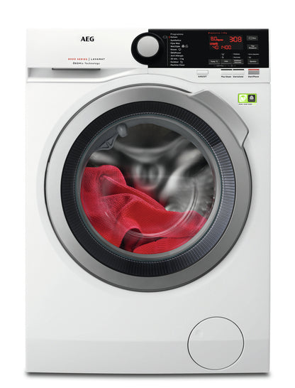 AEG L8FB86ES wasmachine Voorlader 8 kg 1551 RPM Roestvrijstaal, Wit