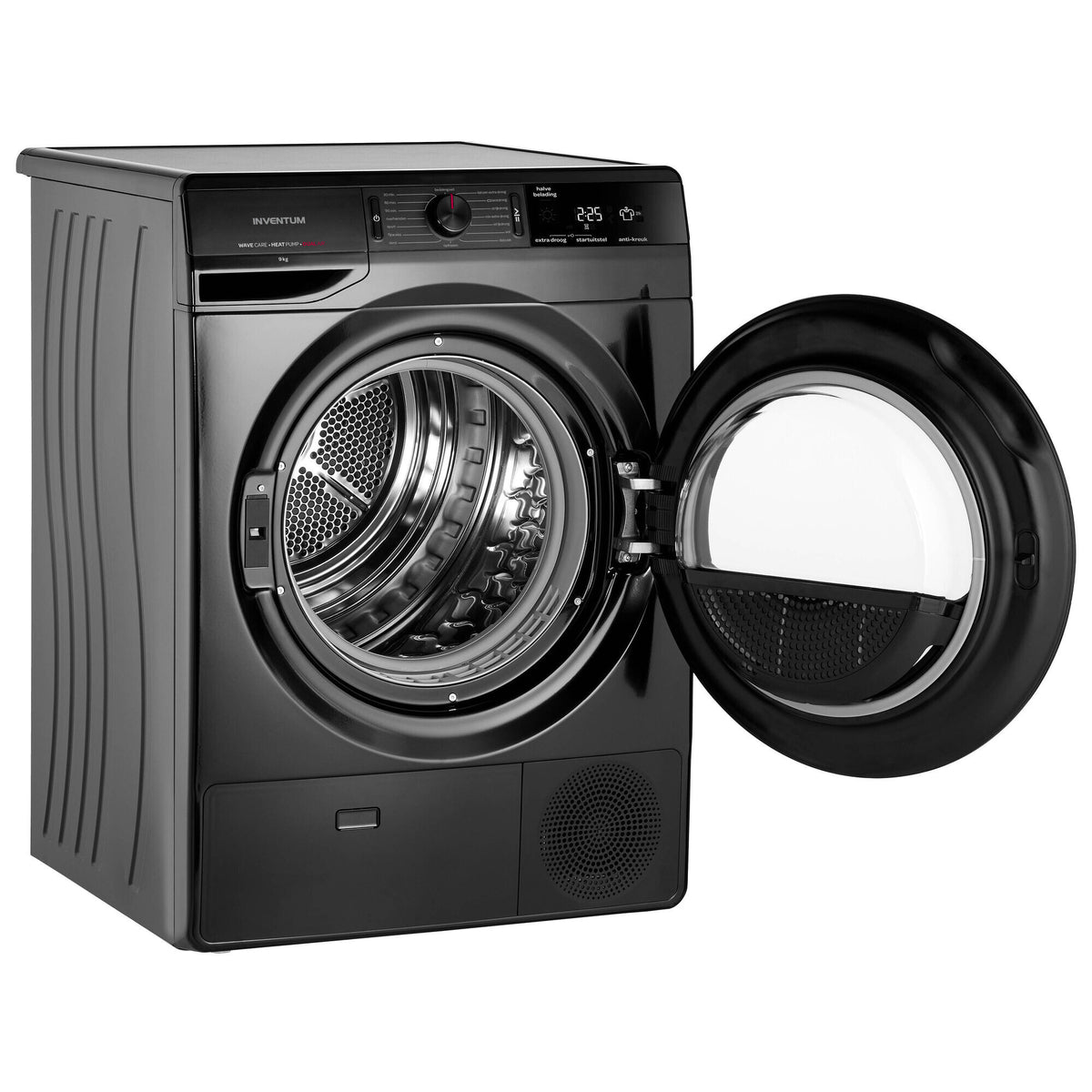 Inventum VDW9001B wasdroger Vrijstaand Voorlader 9 kg Zwart