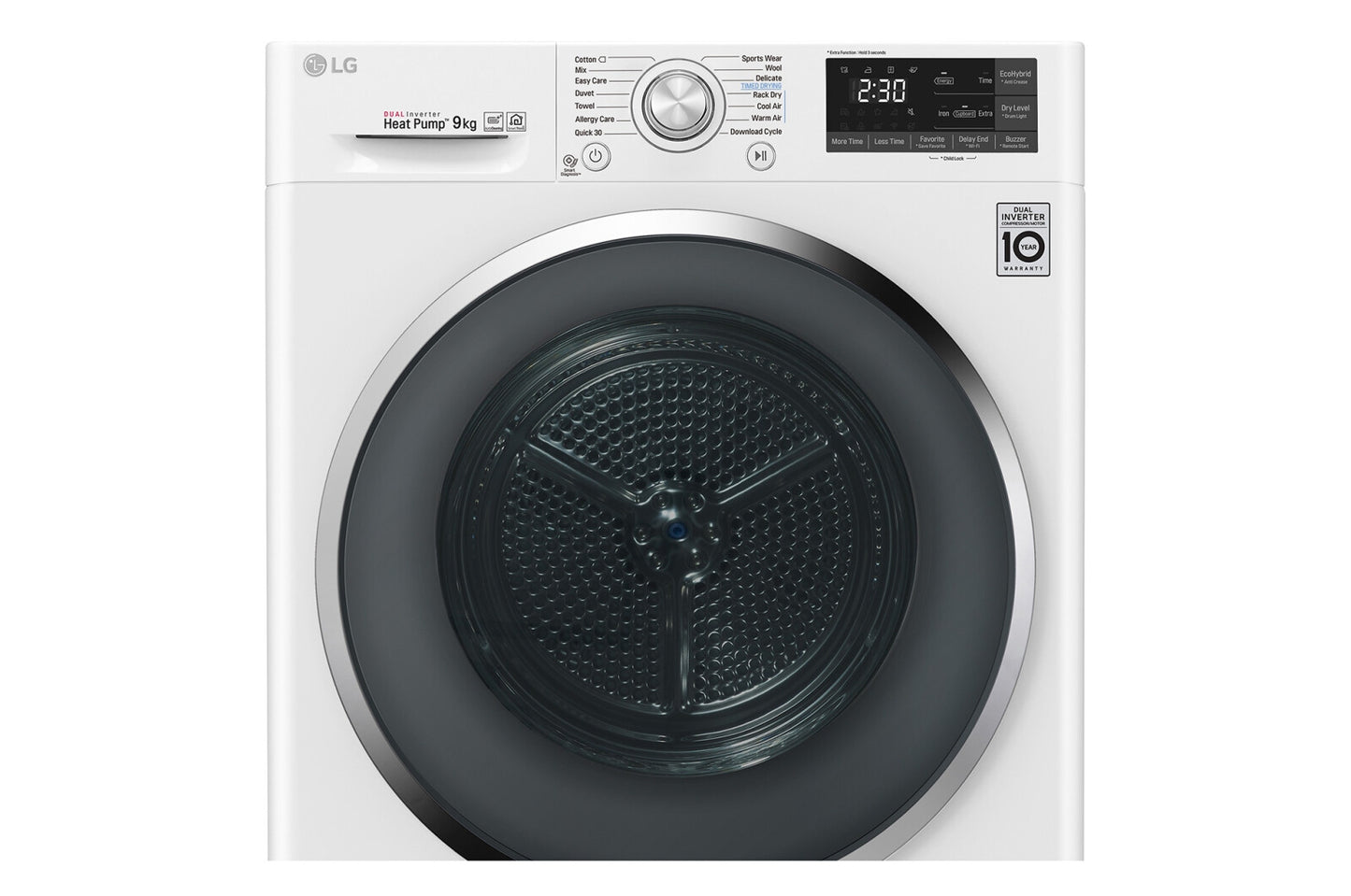 LG RC90U2AV2W wasdroger Vrijstaand Voorlader 9 kg Wit