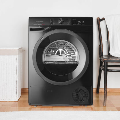 Inventum VDW9001B wasdroger Vrijstaand Voorlader 9 kg Zwart