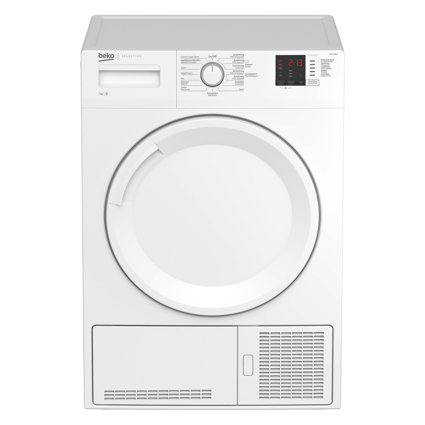 Beko DCU7235BX wasdroger Vrijstaand Voorlader 7 kg Wit