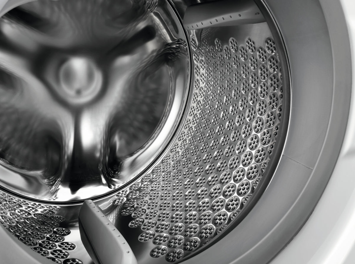 AEG L8FE96CS wasmachine Voorlader 9 kg 1600 RPM Roestvrijstaal, Wit