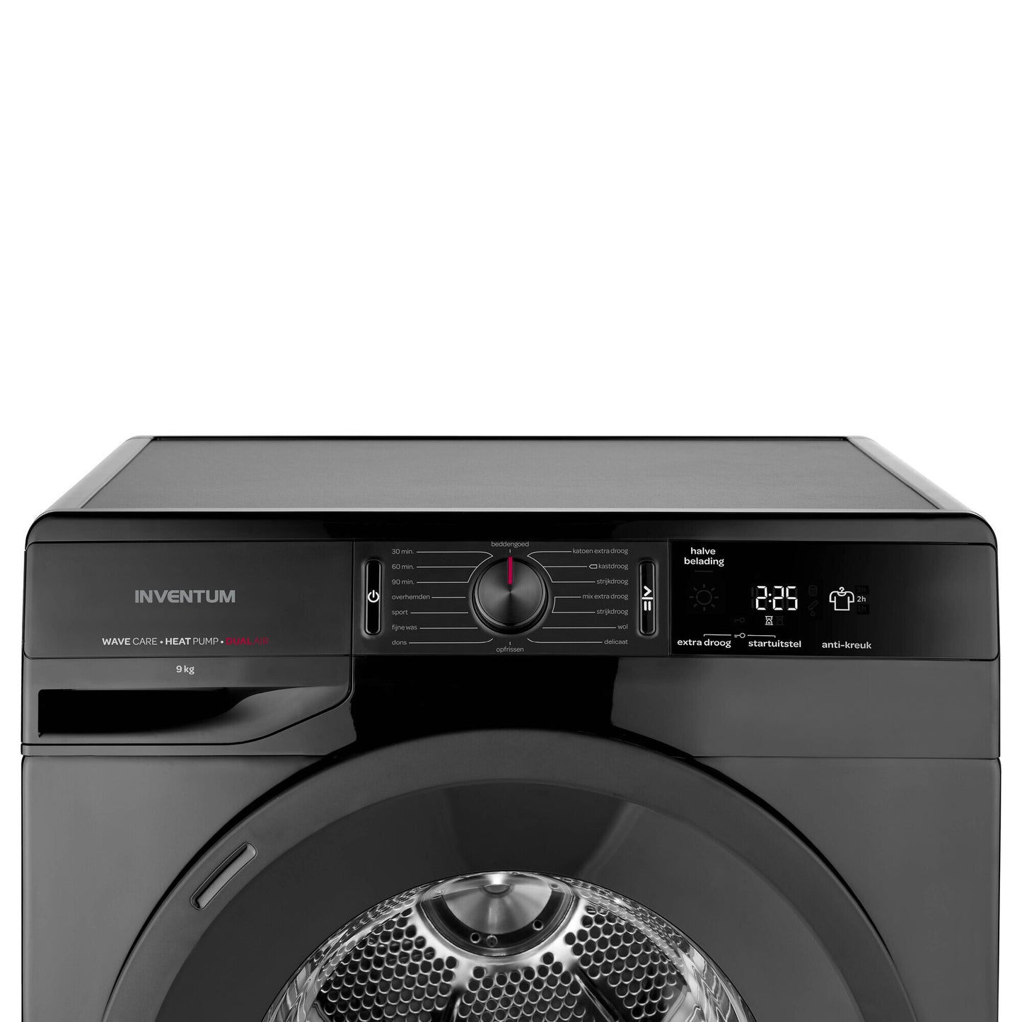 Inventum VDW9001B wasdroger Vrijstaand Voorlader 9 kg Zwart