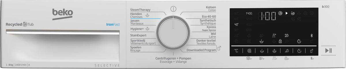 Beko B3WT5841WS2 wasmachine Voorlader 8 kg 1400 RPM Wit