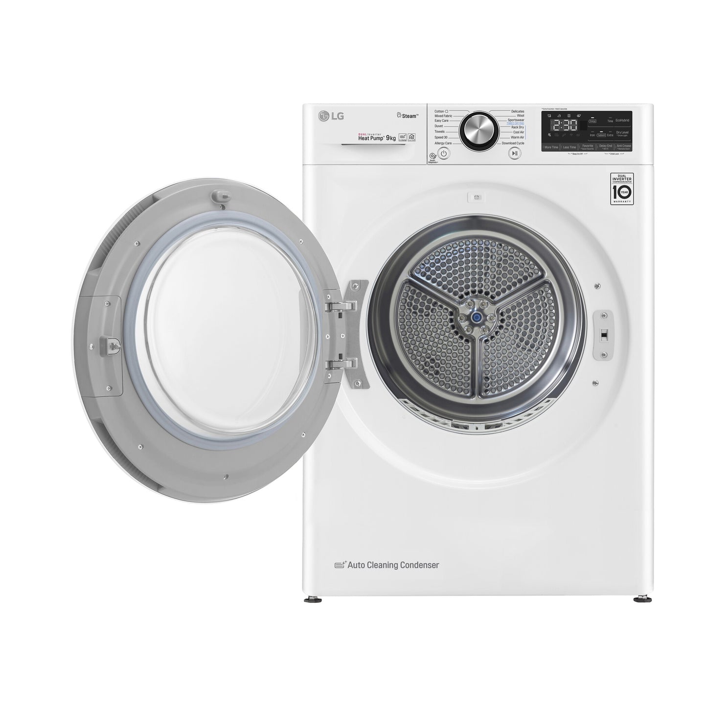 LG RC90V9AV2W wasdroger Vrijstaand Voorlader 9 kg Wit