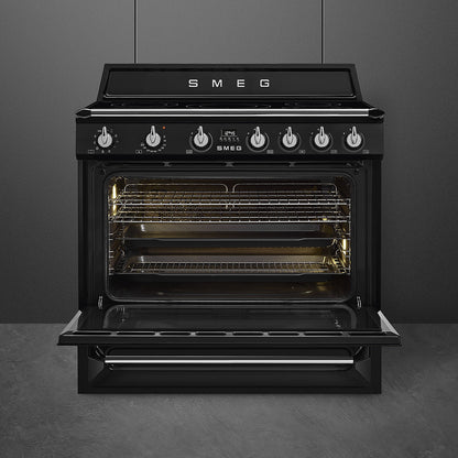 Smeg TR90IBL9 fornuis Vrijstaand fornuis Electrisch Inductiekookplaat zones Zwart