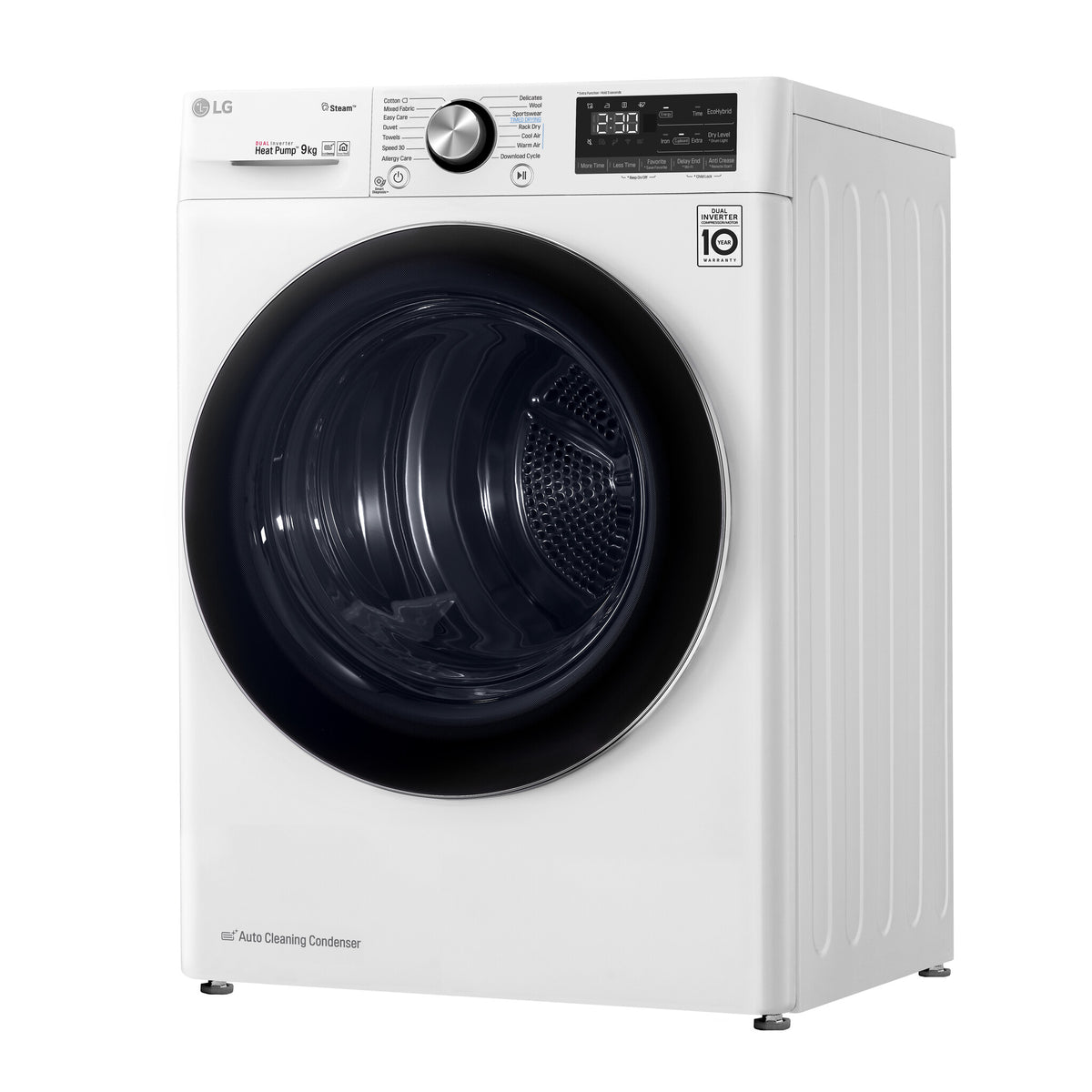 LG RC90V9AV2W wasdroger Vrijstaand Voorlader 9 kg Wit