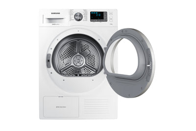 Samsung DV90F5E6HGW wasdroger Vrijstaand Voorlader 9 kg Chroom, Wit