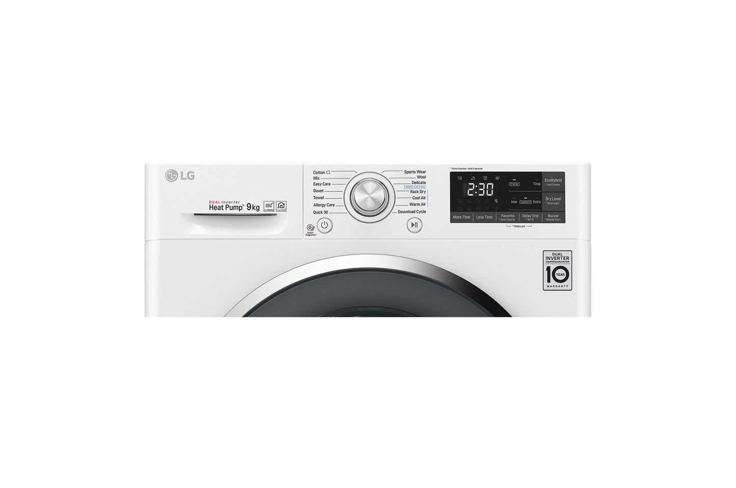LG RC90U2AV2W wasdroger Vrijstaand Voorlader 9 kg Wit