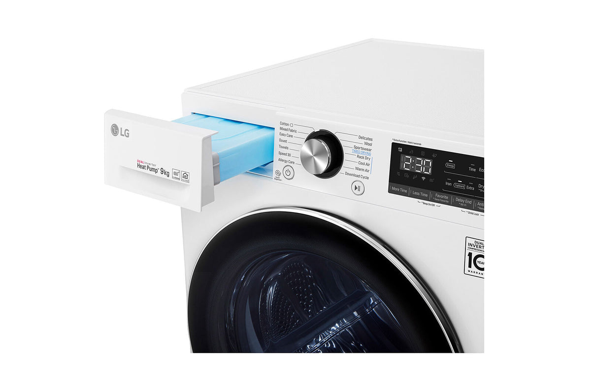 LG RC90V9AV3Q wasdroger Vrijstaand Voorlader 9 kg Wit