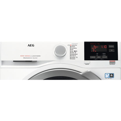 AEG T8DBESSEN wasdroger Vrijstaand Voorlader 8 kg Zilver, Wit