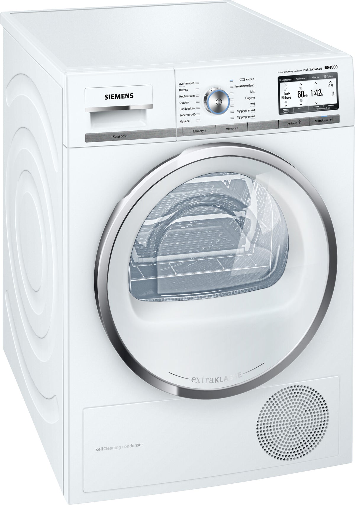Siemens WT4H8Y76NL wasdroger Vrijstaand Voorlader 9 kg Wit
