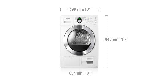 Samsung SDC35701 wasdroger Vrijstaand Voorlader 7 kg Chroom, Wit