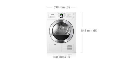 Samsung SDC35701 wasdroger Vrijstaand Voorlader 7 kg Chroom, Wit