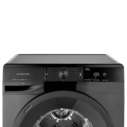 Inventum VDW9001B wasdroger Vrijstaand Voorlader 9 kg Zwart