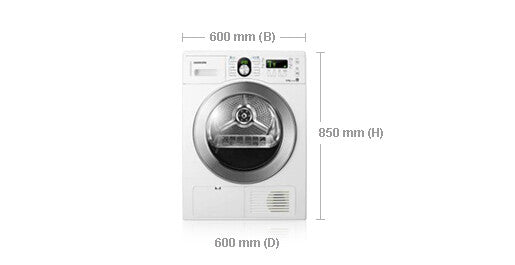 Samsung SDC3D809 wasdroger Vrijstaand Voorlader 8 kg Wit