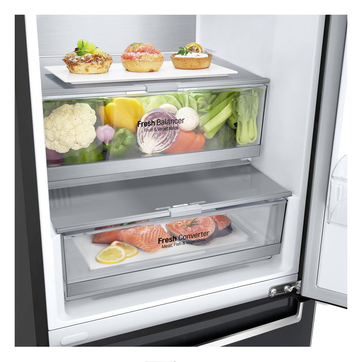 LG GBB72MCUGN koel-vriescombinatie Vrijstaand 384 l Zwart