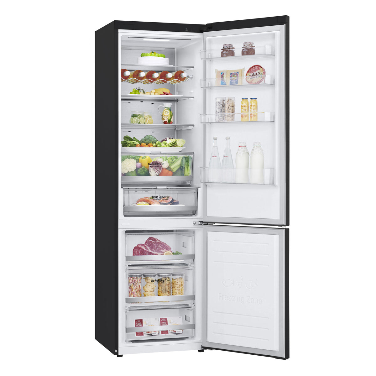 LG GBB72MCUGN koel-vriescombinatie Vrijstaand 384 l Zwart