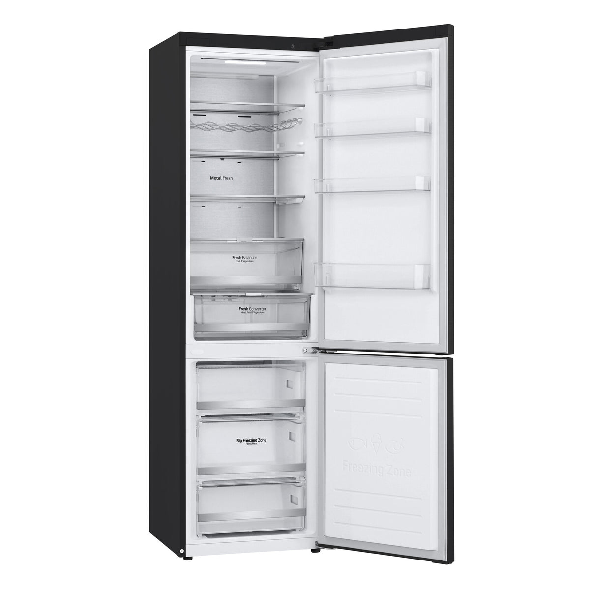 LG GBB72MCUGN koel-vriescombinatie Vrijstaand 384 l Zwart