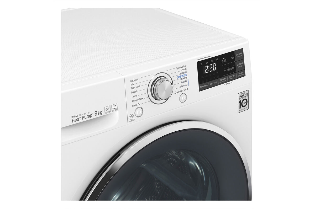LG RC90U2AV2W wasdroger Vrijstaand Voorlader 9 kg Wit