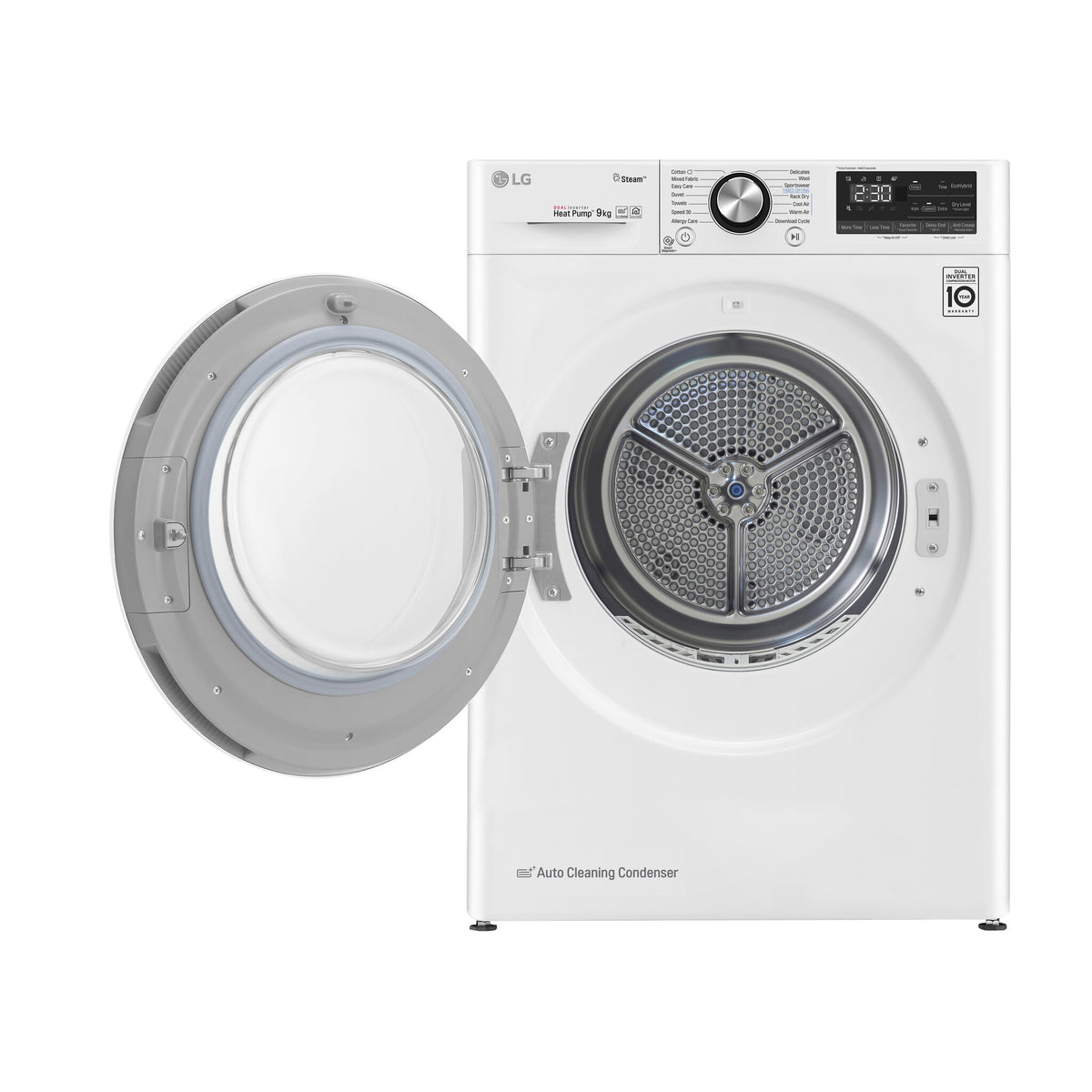 LG RC90V9AV2W wasdroger Vrijstaand Voorlader 9 kg Wit