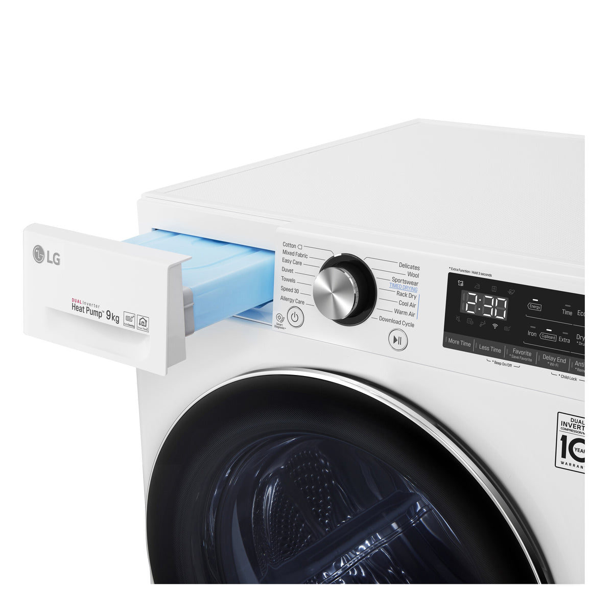 LG RC90V9AV2W wasdroger Vrijstaand Voorlader 9 kg Wit